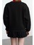 Regular Bisiklet Yaka Düşük Kol Regular Nakışlı Normal Kalıp Kalın Içi Polarlı Örme Sweatshirt 4