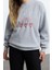 Bol Bisiklet Yaka Düşük Kol Uzun Kalp Nakışlı Geniş Kalıp Kalın Içi Polarlı Örme Sweatshirt 1