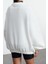 Oversize Bisiklet Yaka Düşük Kol Uzun Fermuarlı Geniş Kalıp Kalın Içi Polarlı Örme Sweatshirt 4