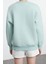 Regular Bisiklet Yaka Düşük Kol Standart Slogan Nakış Detaylı Normal Kalıp Örme Sweatshirt 4