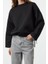 Tarz Relaxed Bisiklet Yaka Düşük Kol Regular Rahat Kalıp Stoper Detaylı Örme Sweatshirt 2