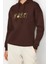 Tarz Bol Kapüşonlu Düşük Kol Uzun Baskılı Kalın Içi Polarlı Örme Sweatshirt 1