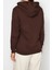 Tarz Bol Kapüşonlu Düşük Kol Uzun Baskılı Kalın Içi Polarlı Örme Sweatshirt 5