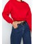 Bisiklet Yaka Düşük Kol Kalın Içi Polarlı Dikiş Detaylı Normal Kalıp Örme Sweatshirt 1