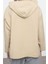 Tarz Bol Kapüşonlu Düşük Kol Uzun Kalın Polar ve Fermuarlı Geniş Kalıp Örme Sweatshirt 4