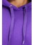 Oversize Kapüşonlu Düşük Kol Uzun Sırt Baskı Geniş Kalıp Kalın Içi Polarlı Örme Sweatshirt 2