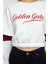 Relaxed Bisiklet Yaka Düşük Kol Crop Kalın Polarlı Rahat Kesim Slogan Nakışlı Örme Sweatshirt 3
