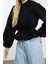 Oversize Kapüşonlu Balon Kol Regular Geniş Büzgü Detaylı Kalın Içi Polarlı Örme Sweatshirt 2