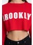 Bisiklet Yaka Düşük Kol Super Crop Aplike Nakışlı Super Crop Kalın Örme Sweatshirt 3