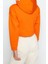Kapüşonlu Standart Kol Rahat Kesim Crop Cep Detaylı Kalın Içi Polarlı Örme Sweatshirt 5