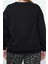 Büyük Beden Tarz Oversize Bisiklet Yaka Düşük Kol Regular Nakış Detaylı Örme Sweatshirt 4