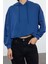 Relaxed Kapüşonlu Düşük Kol Regular Kalın Içi Polarlı Rahat Kesim Örme Sweatshirt 3