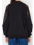 Bisiklet Yaka Düşük Kol File Detaylı Kalın Içi Polarlı Normal Kalıp Örme Sweatshirt 5
