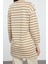 Tesettür Tarz Oversize Bisiklet Yaka Düşük Kol Regular Taş Çizgili Örme Tunik Sweatshirt 3