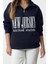 Oversize Fermuarlı Yaka Uzun Kalıp Kalın Polarlı Slogan Baskılı Fermuarlı Örme Sweatshirt 2