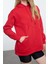 Tarz Bol Kapüşonlu Düşük Kol Uzun Kalın Içi Polarlı Geniş Kalıp Cep Detaylı Örme Sweatshirt 2