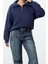 Tarz Bol Fermuarlı Yaka Düşük Kol Uzun Kalın Içi Polarlı Fermuarlı Geniş Kalıp Örme Sweatshirt 1