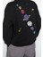 Regular Bisiklet Yaka Düşük Kol Regular Kalın Içi Polarlı Baskılı Normal Kalıp Örme Sweatshirt 1