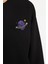 Regular Bisiklet Yaka Düşük Kol Regular Kalın Içi Polarlı Baskılı Normal Kalıp Örme Sweatshirt 4