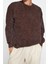 Regular Bisiklet Yaka Düşük Kol Regular Eskitme Kalın Polarlı Inci Detaylı Örme Sweatshirt 2