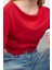 Tarz Crop Madonna Yaka Düşük Kol Crop Kayık Yaka Crop Normal Kalıp Örme Sweatshirt 1