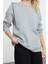 Relaxed Bisiklet Yaka Düşük Kol Kalın Içi Polarlı Rahat Kesim Kol Detaylı Örme Sweatshirt 1