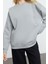 Relaxed Bisiklet Yaka Düşük Kol Kalın Içi Polarlı Rahat Kesim Kol Detaylı Örme Sweatshirt 2