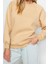Kadın Moda Şık Oversize Bisiklet Yaka Düşük Kol Uzun Rahat Kalıp Basic Reglan Kol Örme Sweatshirt 4