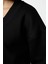 Regular V Yaka Düşük Kol Regular Basic Normal Kalıp V Yaka Kalın Içi Polarlı Örme Sweatshirt 2