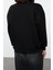 Regular V Yaka Düşük Kol Regular Basic Normal Kalıp V Yaka Kalın Içi Polarlı Örme Sweatshirt 3