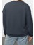 Büyük Beden Oversize Bisiklet Yaka Standart Kol Gri Kurdele Detaylı Tarzl Örme Sweatshirt 5