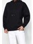 Regular Kapüşonlu Standart Kol Regular Kapüşonu Slogan Baskılı Geniş Kesim Örme Sweatshirt 2