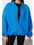 Oversize Bisiklet Yaka Düşük Kol Uzun Fermuarlı Geniş Kalıp Kalın Içi Polarlı Örme Sweatshirt 2