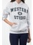 Kapüşonlu Düşük Kol Uzun Kalın Polarlı Kanguru Cepli Slogan Baskılı Örme Sweatshirt 2