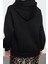 Kadın Moda Şık Bol Kapüşonlu Düşük Kol Uzun Fermuar Detaylı Kalıp Kalın Içi Polarlı Örme Sweatshirt 5