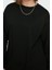 Tesettür Tarz Relaxed Bisiklet Yaka Düşük Kol Uzun Yırtmaç Detaylı Basic Örme Sweatshirt 1