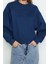 Tarz Regular Bisiklet Yaka Düşük Kol Crop Fit Nakışlı Kalın Içi Polarlı Örme Sweatshirt 3