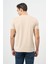 Bej Kısa Kol Düz Bez Ayağı Bisiklet Yaka Casual Slim Fit Tişört 1011240185 5
