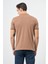 Sütlü Kahverengi Kısa Kol Kendinden Desenli Jakarlı Polo Yaka Casual Comfort Fit Tişört 1011240189 5