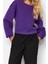 Tarz Crop Dik Yaka Düşük Kol Crop Rahat Kesim Crop Basic Kalın Içi Polarlı Örme Sweatshirt 1
