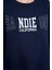 Relaxed Bisiklet Yaka Düşük Kol Uzun Slogan Baskılı Geniş Kalıp Etek Ucu Örme Sweatshirt 3