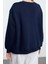 Relaxed Bisiklet Yaka Düşük Kol Uzun Slogan Baskılı Geniş Kalıp Etek Ucu Örme Sweatshirt 4