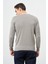 Gri Uzun Kol Düz Örme Bisiklet Yaka Classic Slim Fit Triko 1012245108 5