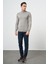 Gri Uzun Kol Düz Örme Yarım Balıkçı Yaka Classic Comfort Fit Triko 1012245001 2