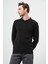 Siyah Uzun Kol Düz Örme Polo Yaka Classic Comfort Fit Triko 1012245007 1