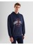 Erkek Lacivert Relaxed Fit Kapüşonlu Logolu Sweatshirt 2524338T.410 1