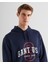 Erkek Lacivert Relaxed Fit Kapüşonlu Logolu Sweatshirt 2524338T.410 4