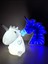 Beyaz Unicorn ve Mavi Aynalı Led'li Unicorn Hediye Kutusu Gece Lambası 1