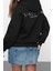 Tarz Bol Kapüşonlu Düşük Kol Uzun Sırt Baskılı Geniş Kalıp Kalın Içi Polarlı Örme Sweatshirt 1