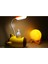 Tepe Lambalı Kalem Traşlı Sarı Uçak Masa Lambası ile 3 D LED Küre Sarı Gece Lambası 4
